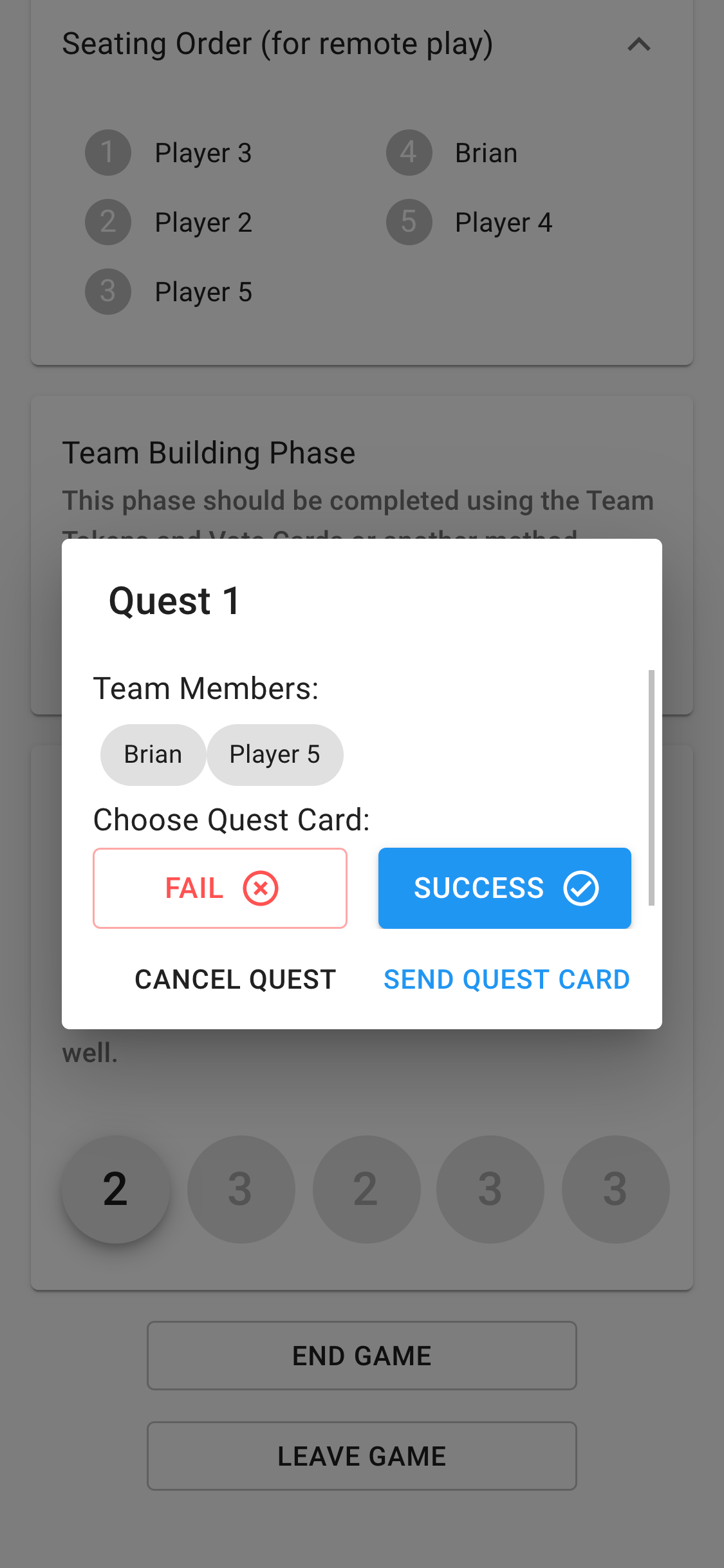 Quest Card